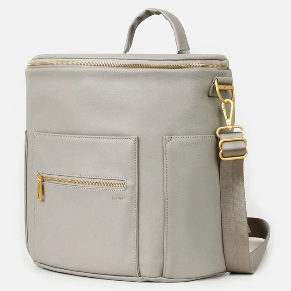 Fawn Design Gray The Original Diaper Bag Vegan Leather
